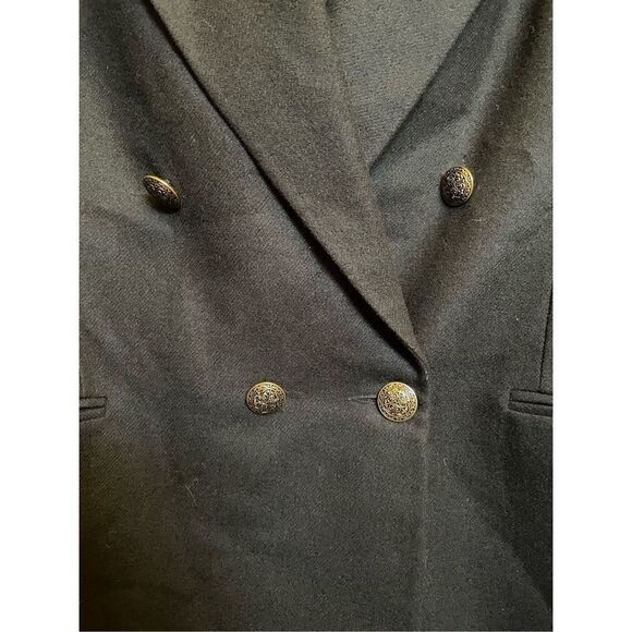🔴 Vintage Requirements 100% Oversized Wool Blazer Black gold buttons size 18 - Picture 5 of 13